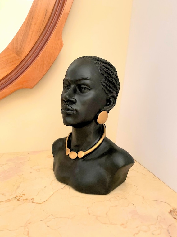 African Queen Statue & Bust African Woman Bust and Sculpture Etsy
