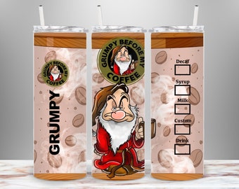 Grumpy Before My Coffee Reusable 20 oz Tumbler Coffee Cup or Travel Water Bottle Sport Top