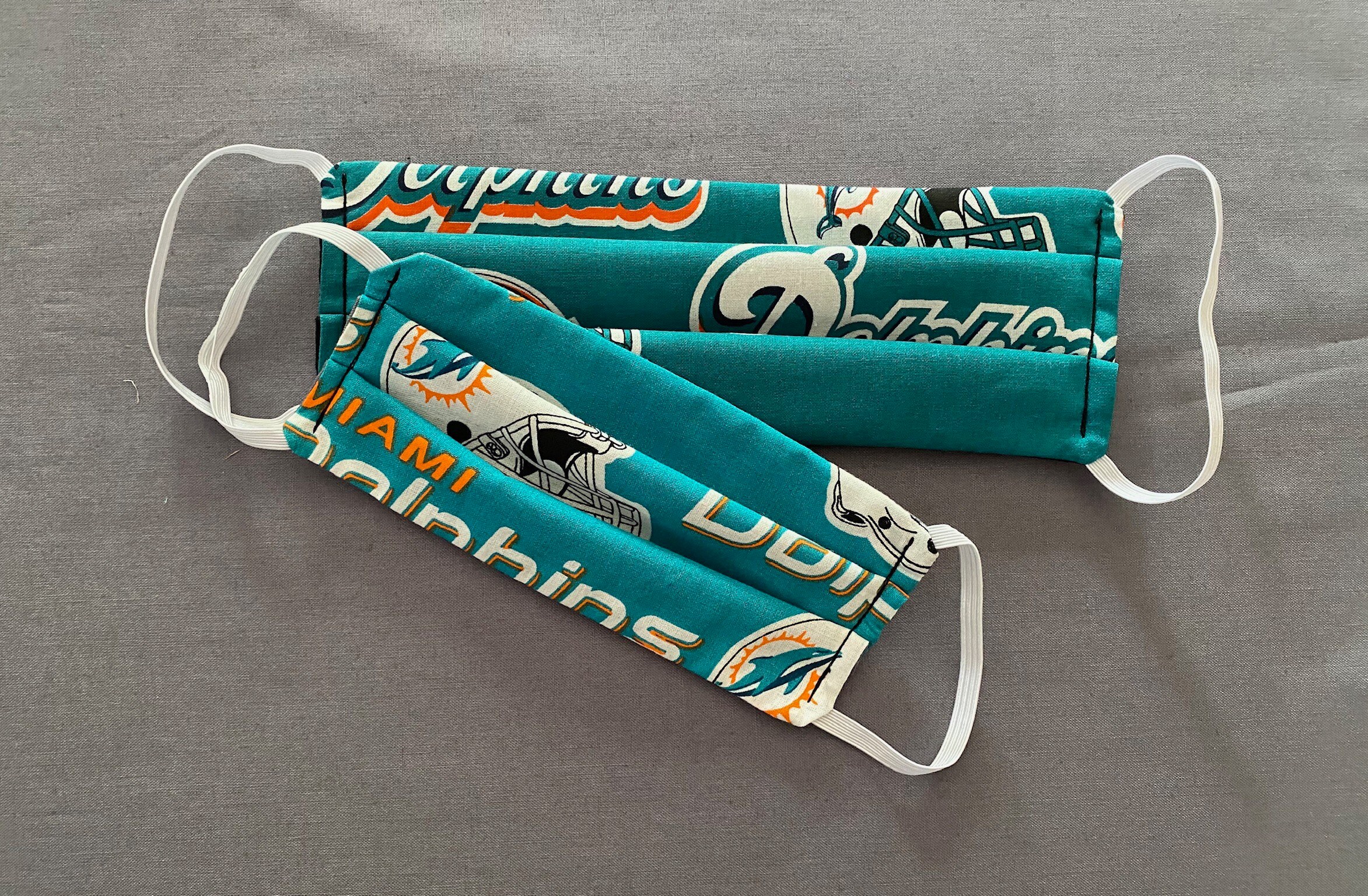 NFL Miami Dolphins - Face Mask Pleated 100% Cotton W/Filter Pocket Al…