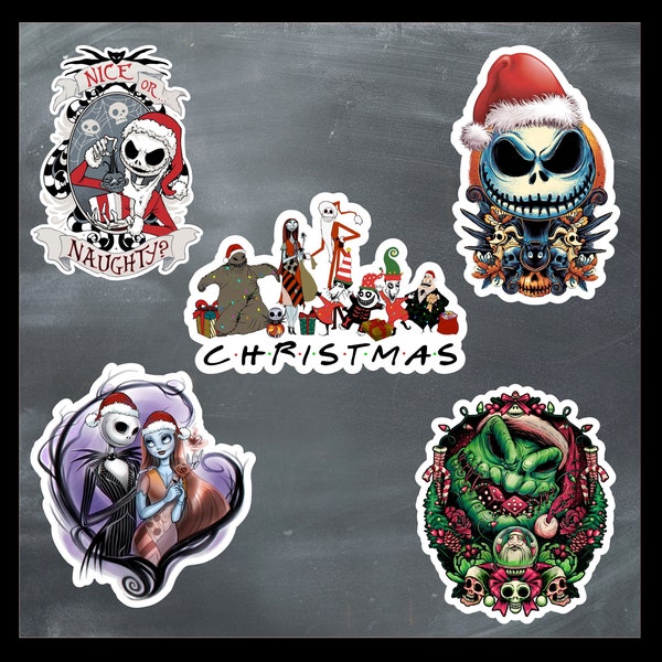 3" Nightmare Before Christmas Jack & Sally Sticker Decals 10 Pack (2 of Each)