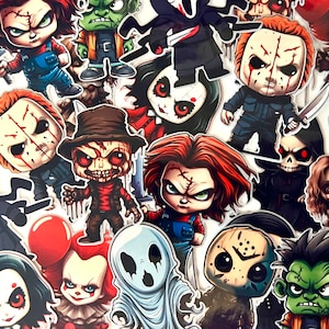 2" Your Favorite Horror Movie Character Stickers 20 Pack Bundle