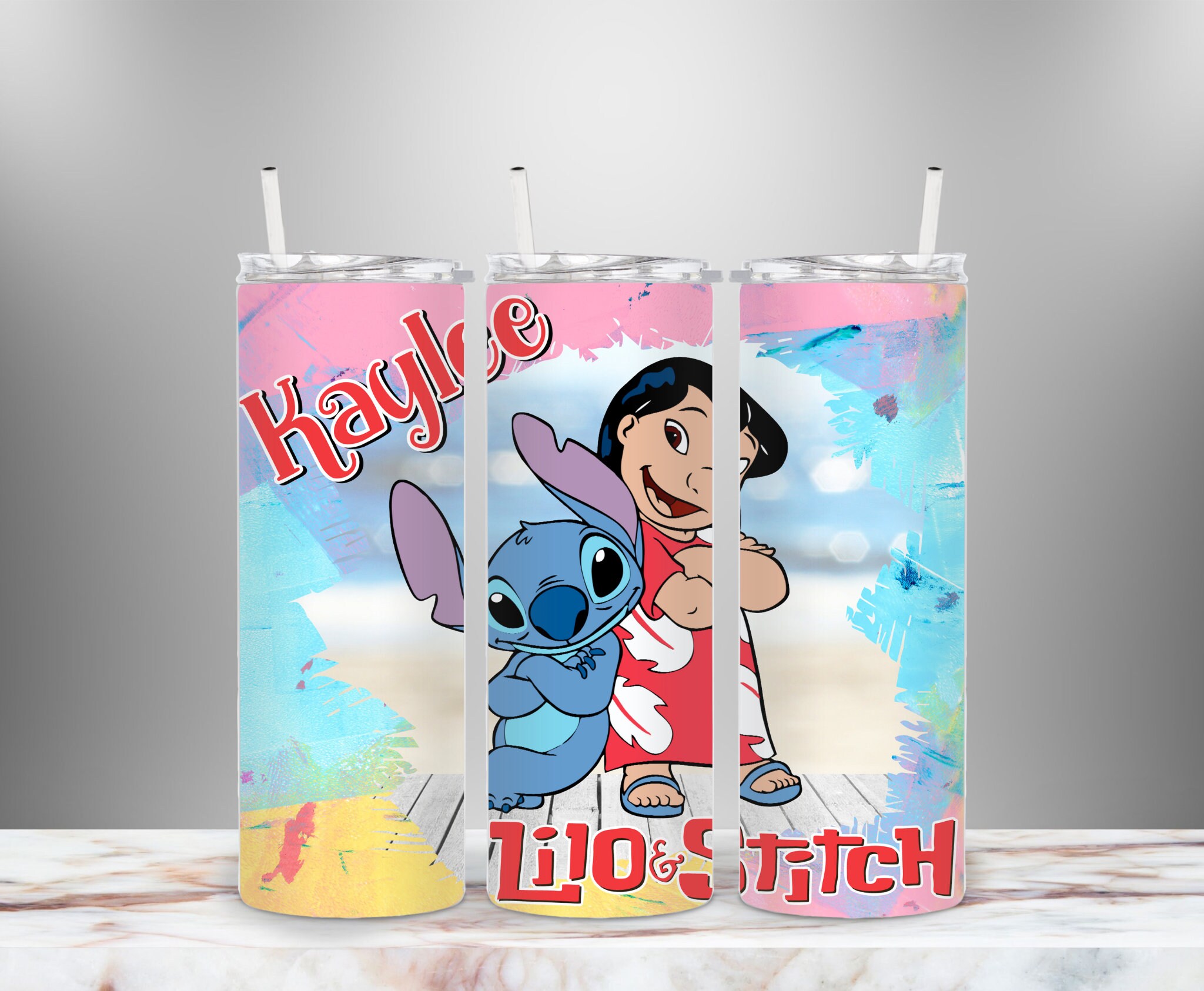 Lilo & Stitch 20 Oz Tumbler with Straw and Lid. FREE SHIPPING. Stainle –  JayBugGoodies