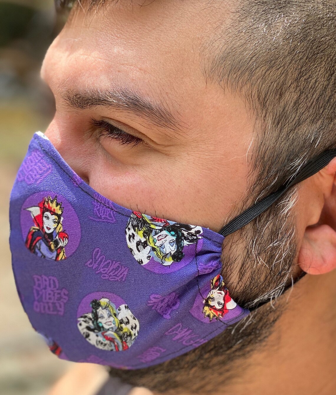 Disney Villains Face Mask Fitted 100 Cotton All Sizes Etsy