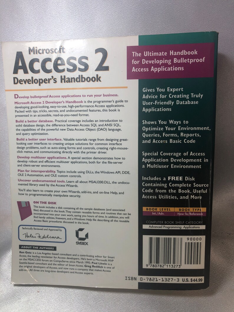 Microsoft Access 2 Developer's Handbook, Ken Getz, Paul Litwin, Greg Reddick, mit Disk-Quellcode Bild 3