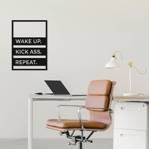 Wake Up Kick Ass Repeat Wooden Wall Art Fun Decoration for - Etsy