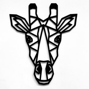 LARGE Giraffe Wooden Geometric Animal Wall Art Decoration for Bedrooms, Living Rooms, Nursery Minimalist Wall Art Decor (27&quot; x 14&quot; x 0.25&quot;)