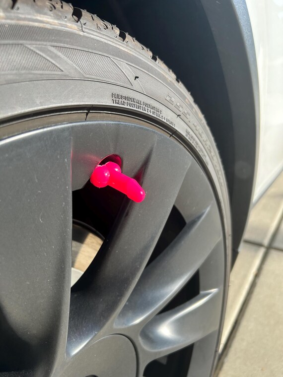 Prank Gift Pink Large Penis Valve Stem Caps – 4 Pack