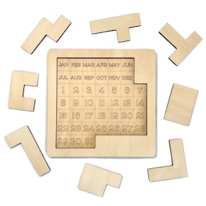 Grote dagelijkse kalenderpuzzel (massief hout) voor salontafels, familiekamers, kerstcadeau, studenten, kantoorspeelgoed, speelkamer | Gratis verzending!