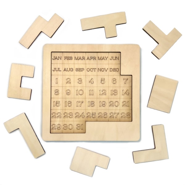 Grand puzzle de calendrier quotidien (bois massif) pour tables basses, salles familiales, cadeaux de Noël, étudiants, jouets de bureau, salle de jeux | Livraison gratuite!