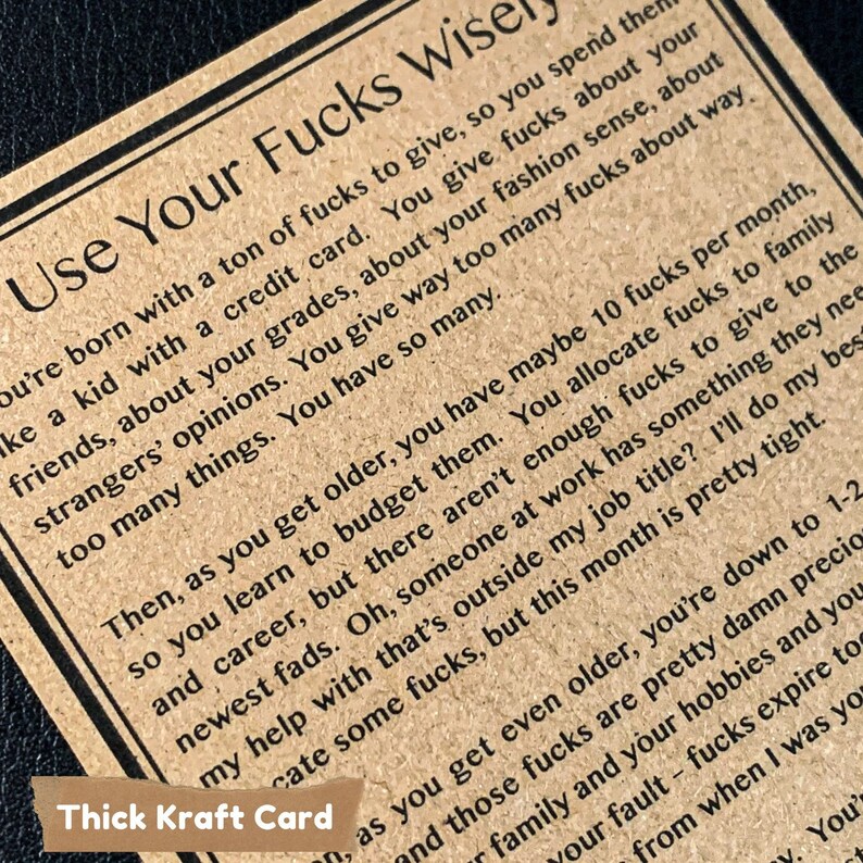 Use Your Fucks Wisely Card Etsy