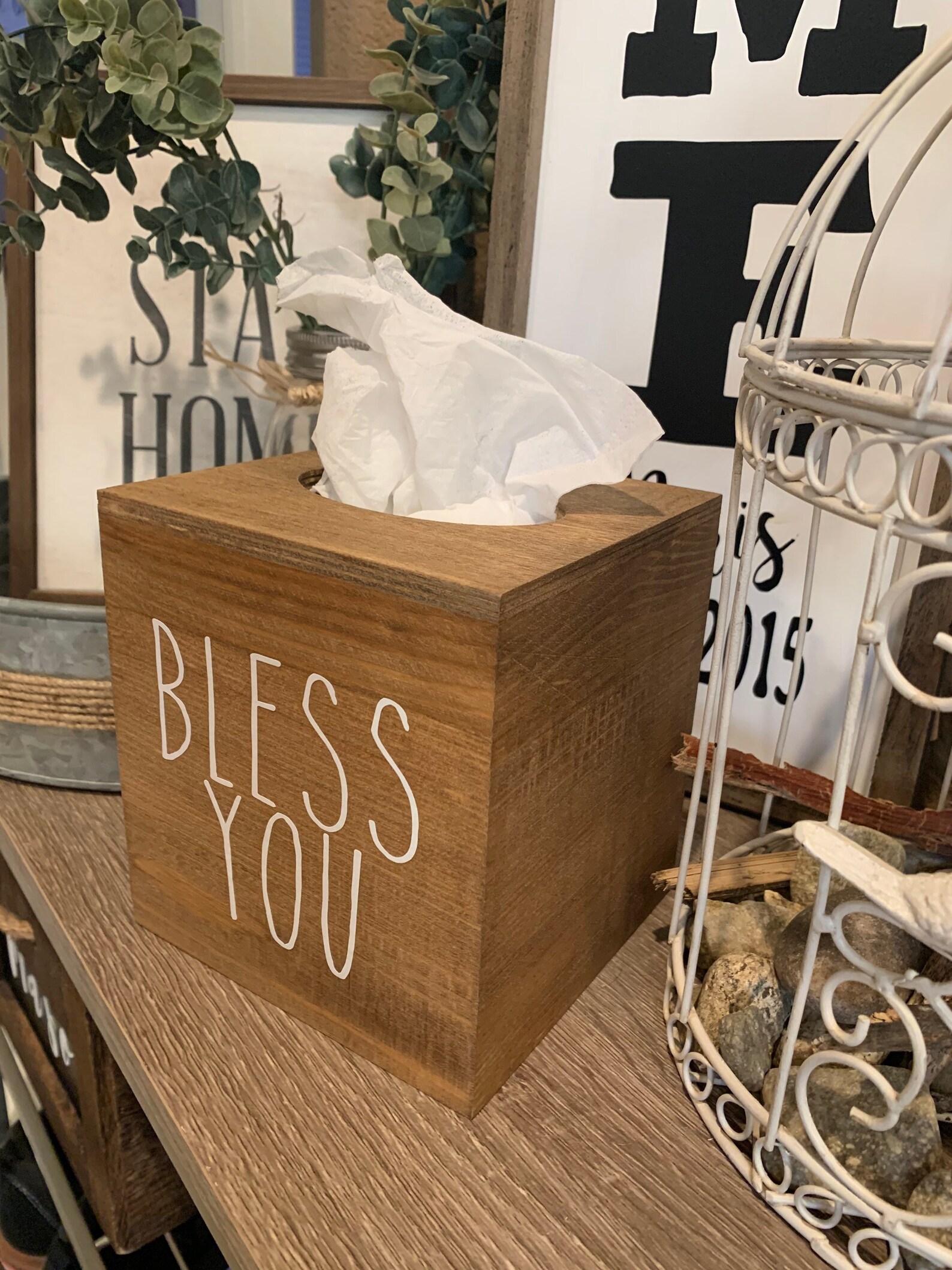 Rectangle Bless You Tissue Box / Handmade Tissue Box Holder / Etsy