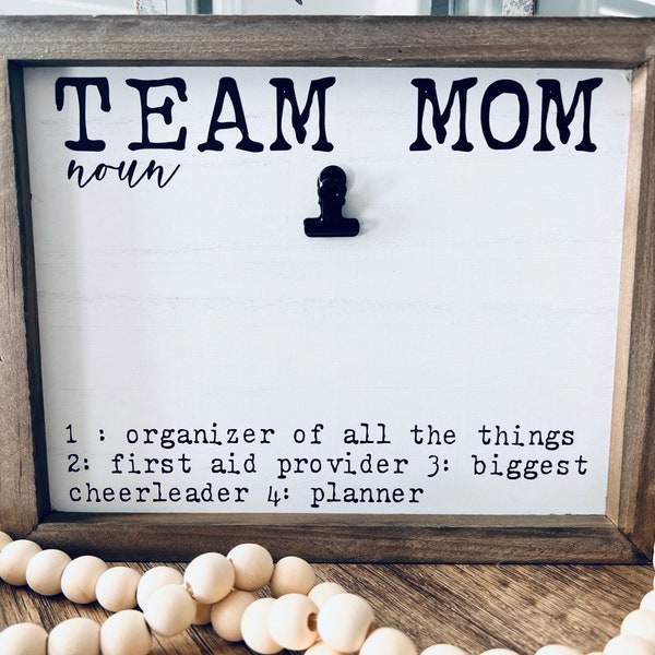 Team Mom Gift / Team Mom Frame / End of Season Gift / Coach Gift