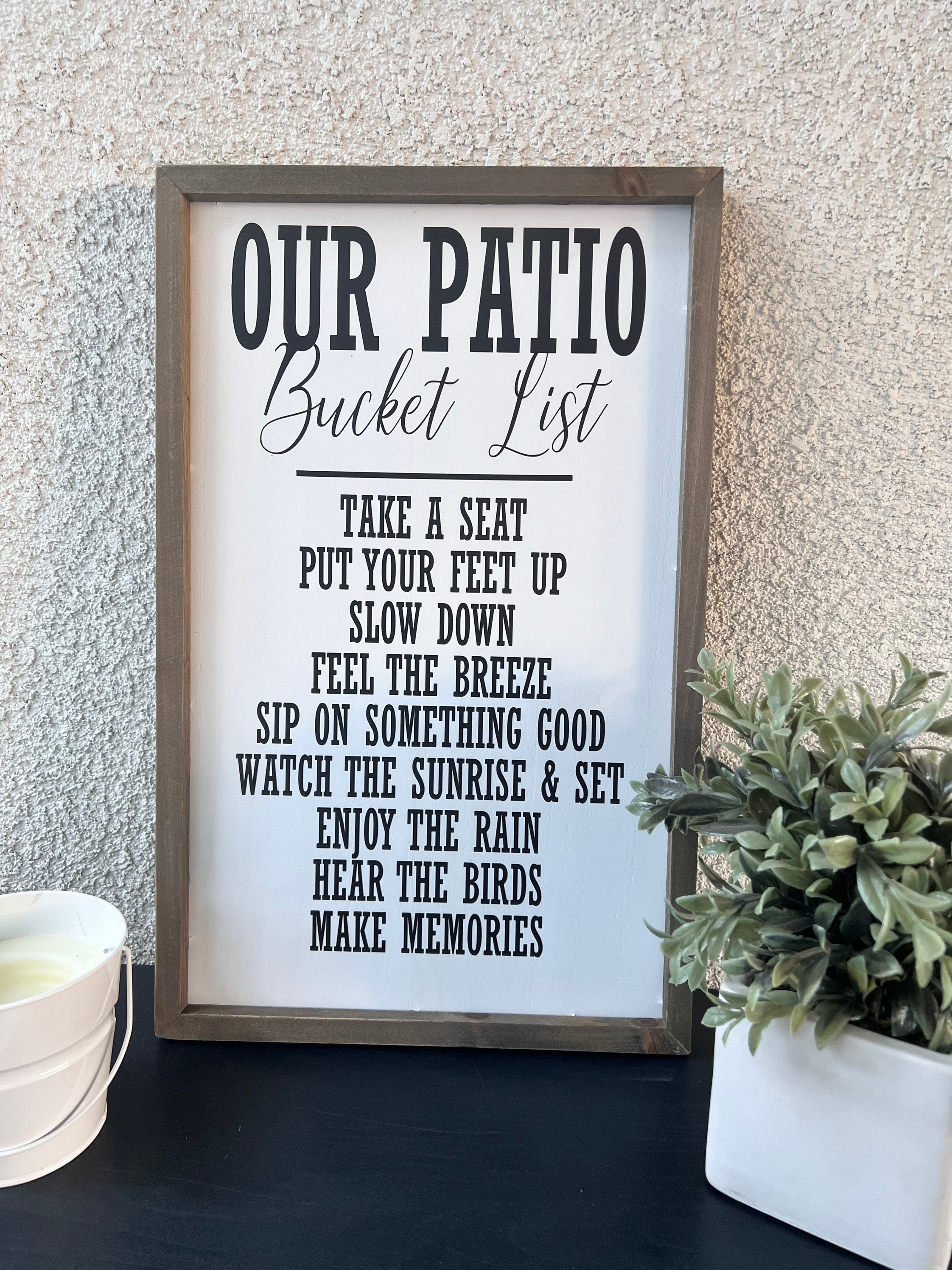Patio Bucket List / Patio Decor Etsy
