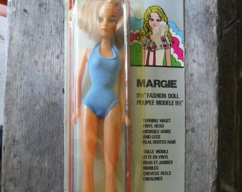 Muñeca Barbie clon vintage "Margie" 11 1/2" Muñeca de moda de Nobility Hong Kong en paquete original