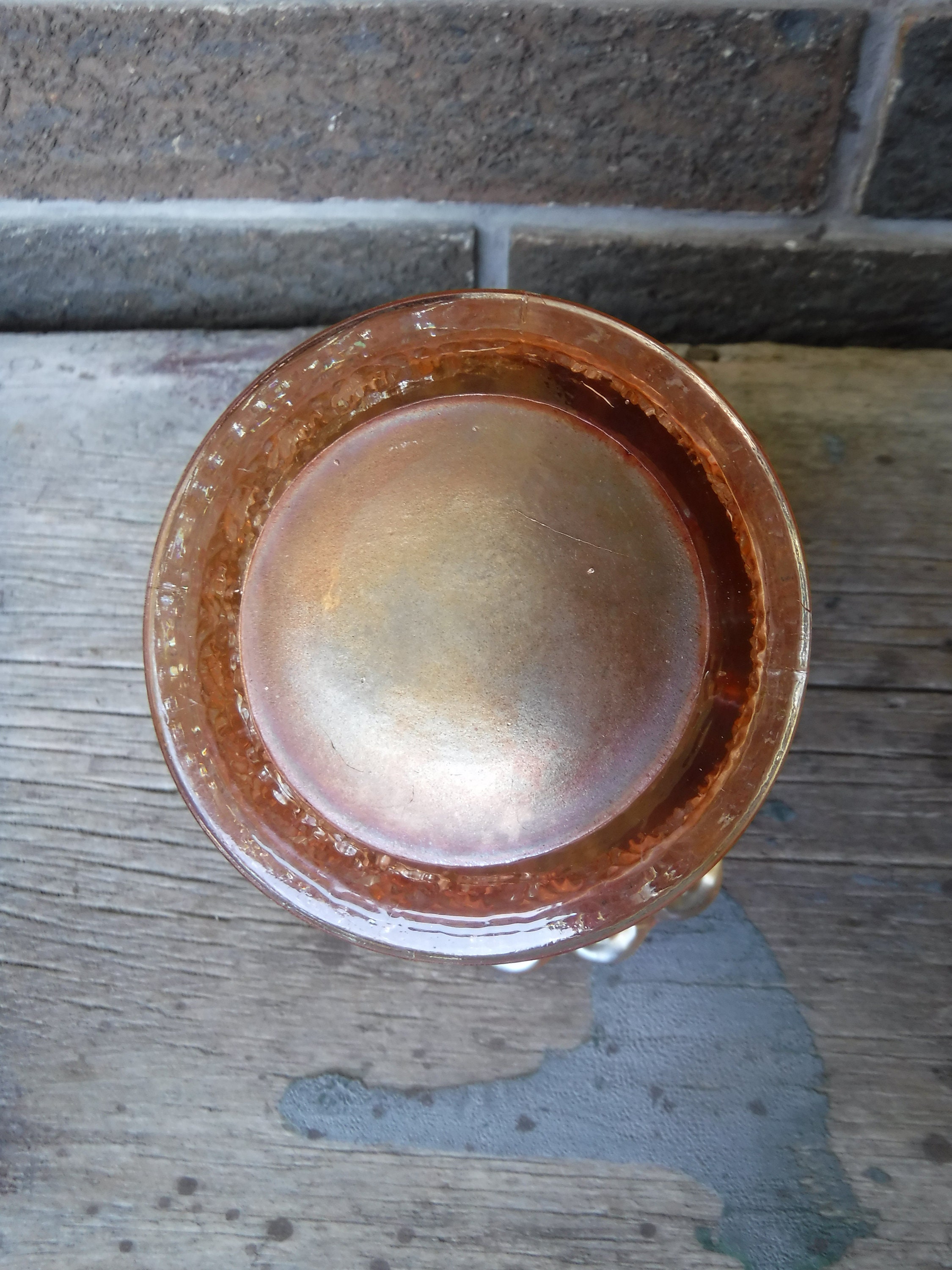 ヴィンテージ デュガン マリーゴールド カーニバル ガラス バスケット