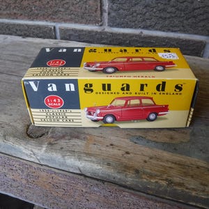 Vanguards 1:43 Scale Red Triumph Herald England Die-Cast Precision Made Replica Car