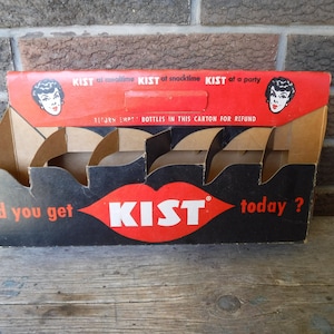 Estuche de transporte de cartón vintage "Kist" para botellas