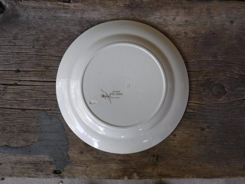 Raro plato antiguo de loza transferida Dado Ridgeway Stoke On Trent de 1885-1890 imagen 4