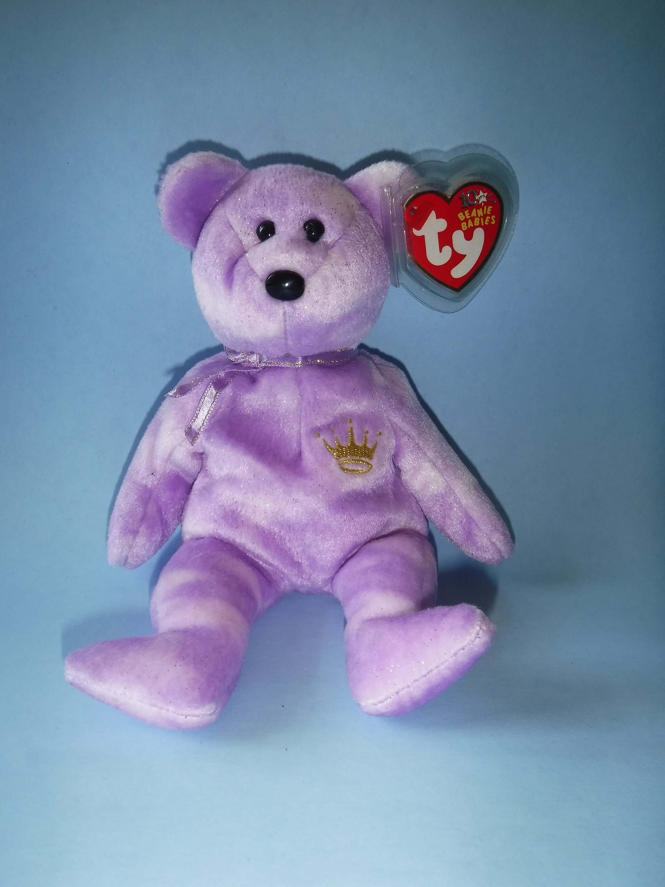 Purple teddy bear beanie baby sales