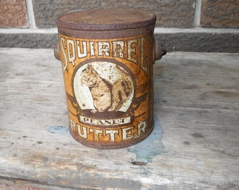 Sällsynt vintage jordnötssmörburk av märket Squirrel