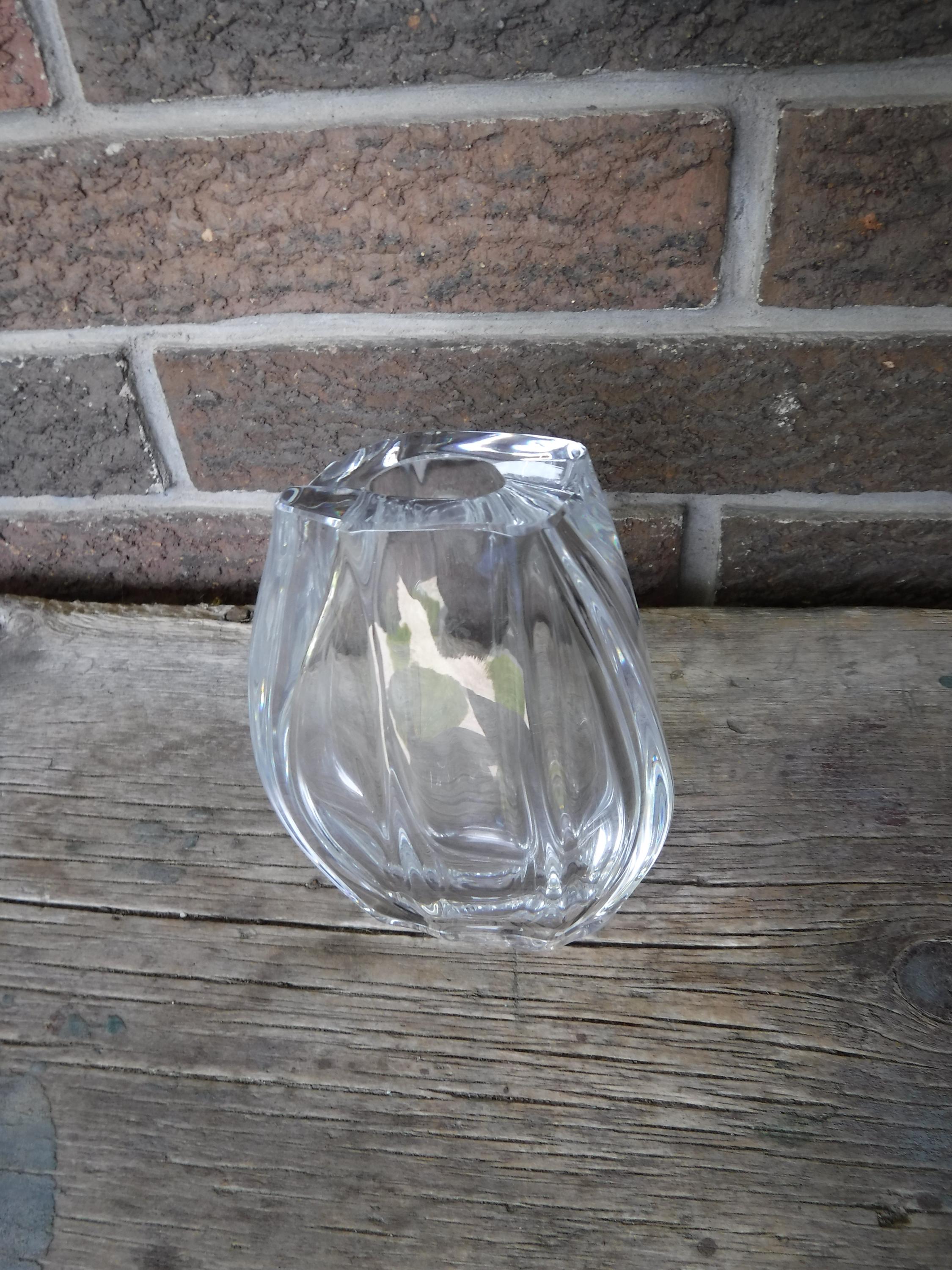 ド-厶クリスタル　花瓶 ヴィンテージサイン入りドームフランス製クリアクリスタル花瓶 - Etsy 日本