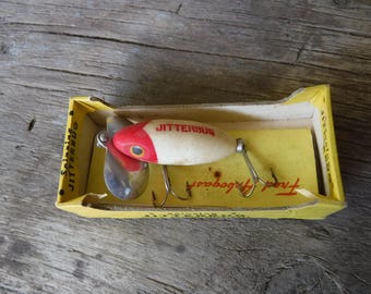 Vintage Fred Arbogast Spinning Jitterbug Fiskedrag 1/4 oz Ytbete