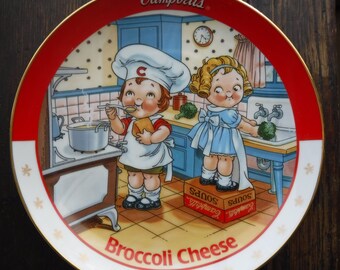 Vintage Campbell's Soup " Broccoli Cheese" Soup Limited Edition Danbury Mint Collectors Plate
