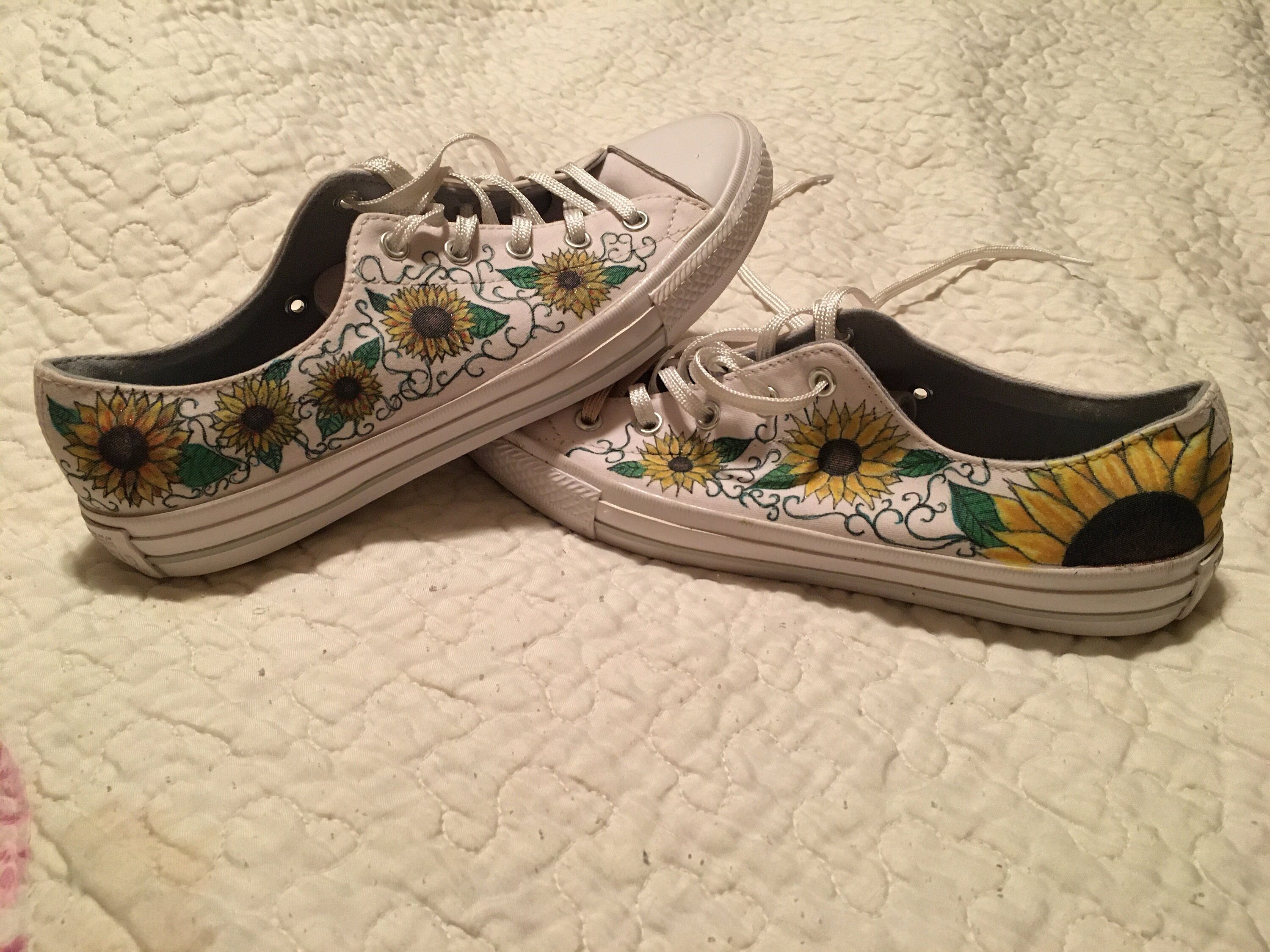 Hand painted sunflower converse Etsy