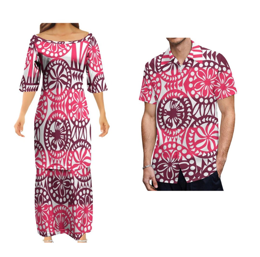 Couple Matching Outfits Hawaiian Outfits Polynesian Tribal Etsy