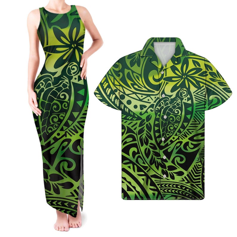 Couple Matching Outfit Matching Dress and Shirt Polynesian Etsy
