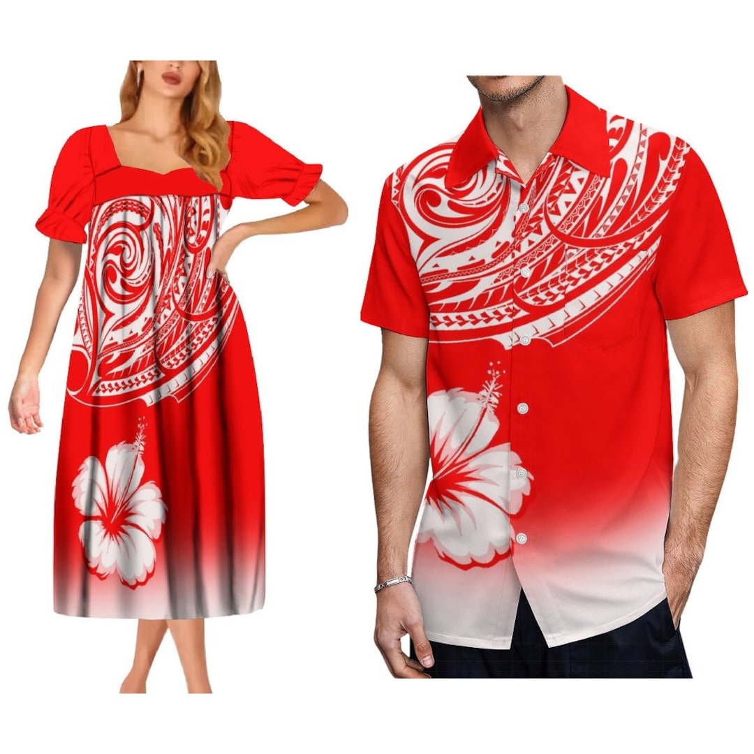 Cute Couple Matching Clothes, New Polynesian Fashion Outfits, Couples