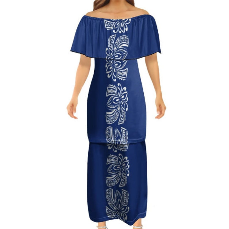 Polynesian Print Dress Samoan Puletasi Dress Tongan Tribal - Etsy