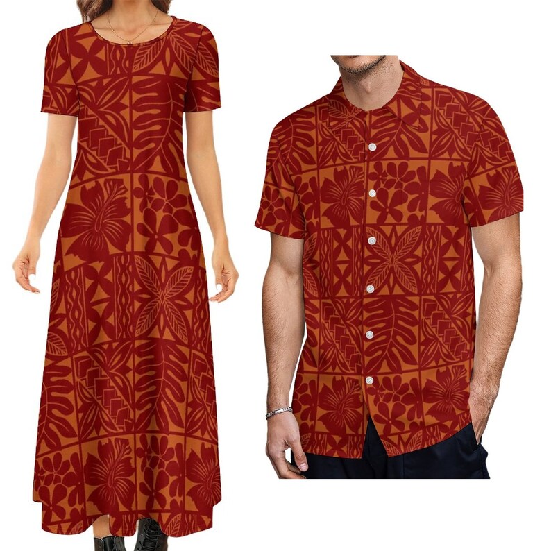 Couple Matching Outfit Matching Dress and Shirt Polynesian Etsy