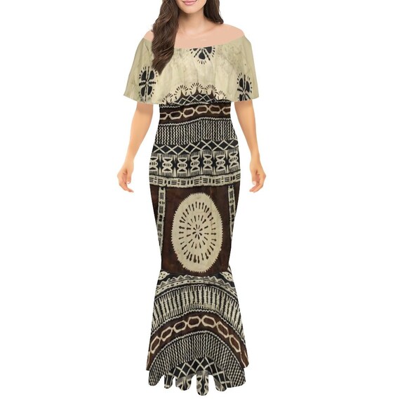 Long Sixty Dress Mermaid Print
