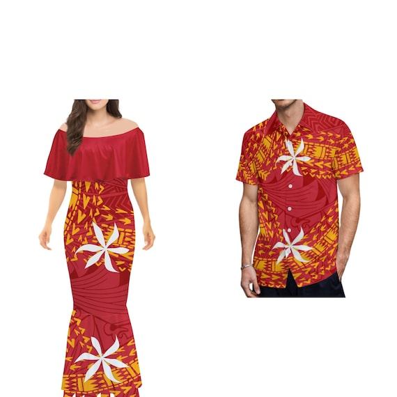 Couple Matching Outfit Matching Dress and Shirt Polynesian - Etsy
