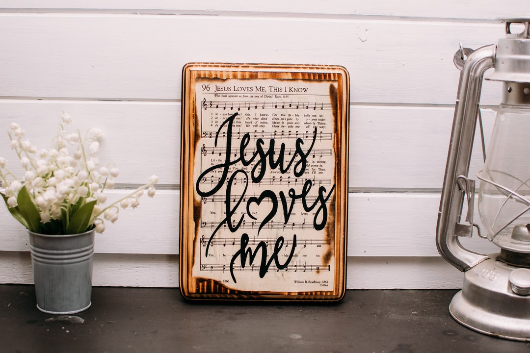 Jesus Loves Me, Hymn Wall Art, Christian Decor, Christian Art, Hymn ...