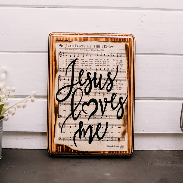 Jesus Loves Me Sign - Etsy