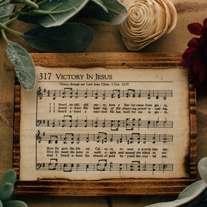 Victory in Jesus Sign, Hymn Wall Art, Christian Decor, Christian Art, Christian Signs, Gospel Hymn, Hymn, Hymn Lyric, Wood Signs, Wood Decor