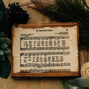 Be Thou My Vision Sign, Wall Decor, Christian Signs, Hymn, Sheet Music, Burnt, Wood Signs, Wood Decor