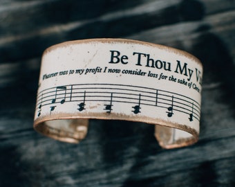 Be Thou My Vision, Hymn Cuff, Hymn Bracelet, Hymn, Sheet Music, Gift, Cuff, Bracelet, Christian Jewelry, Inspirational Jewelry