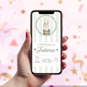 Invito Battesimo, Primo Compleanno, Invito digitale Whatsapp INVIO DAL 21/08
