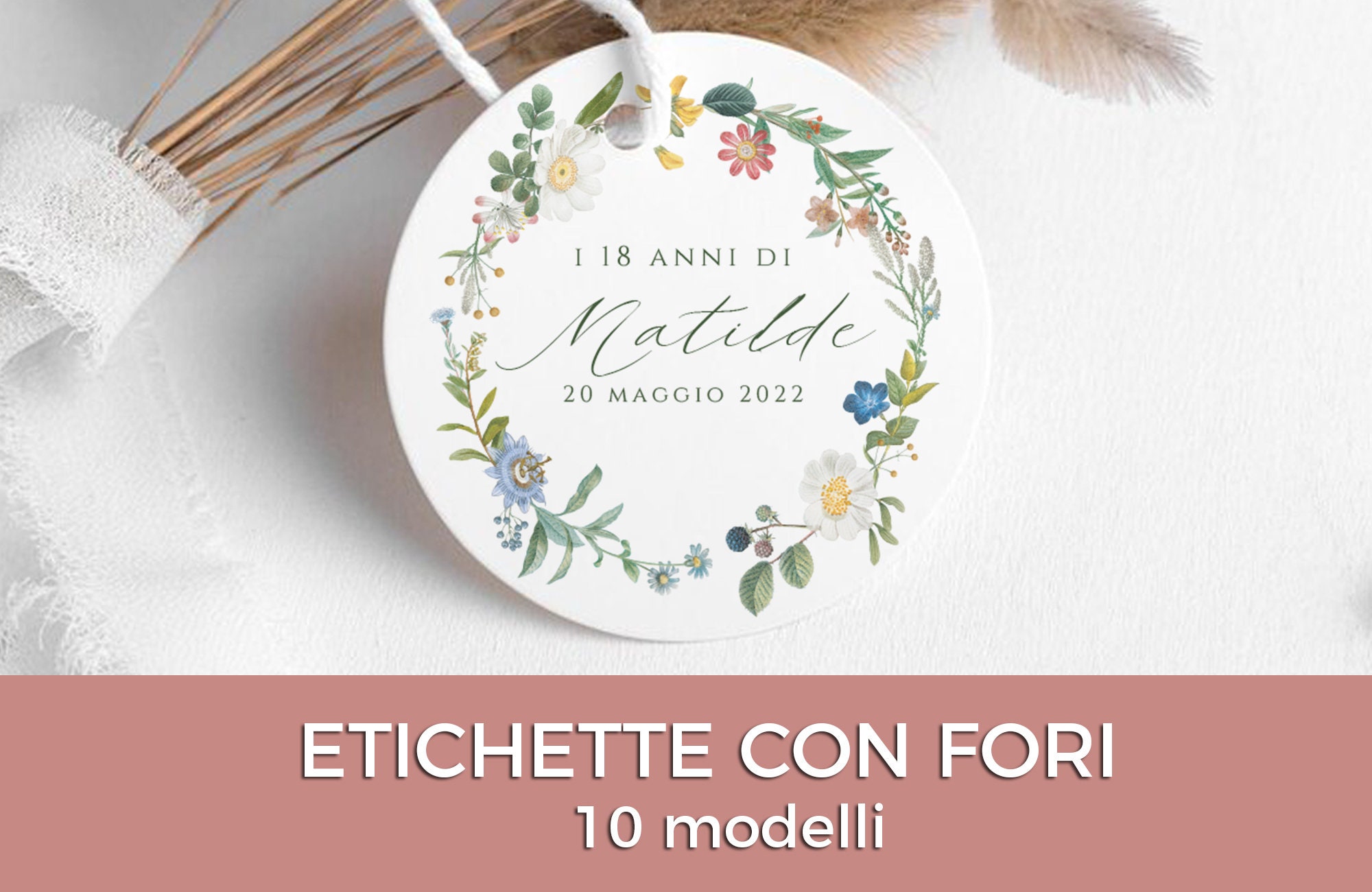 50 Etichette Per Bomboniere Prima Comunione - Con Nastro, 8.3x5cm, Per Regali E Confetti