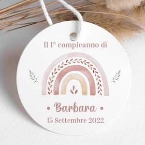 Tag nascita, Tag Bomboniera, Tag battesimo, Etichette Bomboniere, Etichette Regalo, Chiudipacco, etichetta compleanno arcobaleno