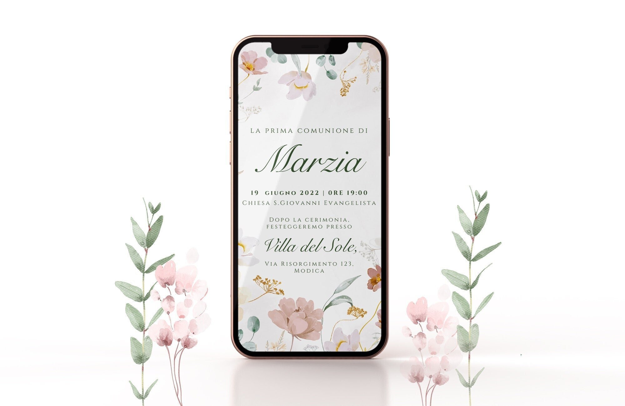 25 Inviti Per Comunione &ndash; Prima Comunione &ndash; Bomboniere Per Bambina &ndash; 3D Tri-fold &ndash; Nuovi