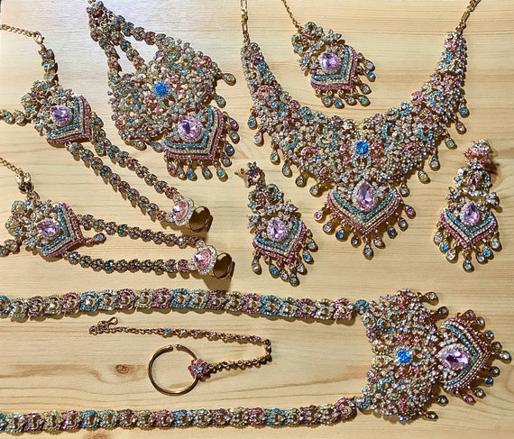 Nasheli Multi coloured Indian bridal set