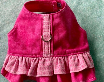 Ruffle Harness Pink with Hugs & Kisses