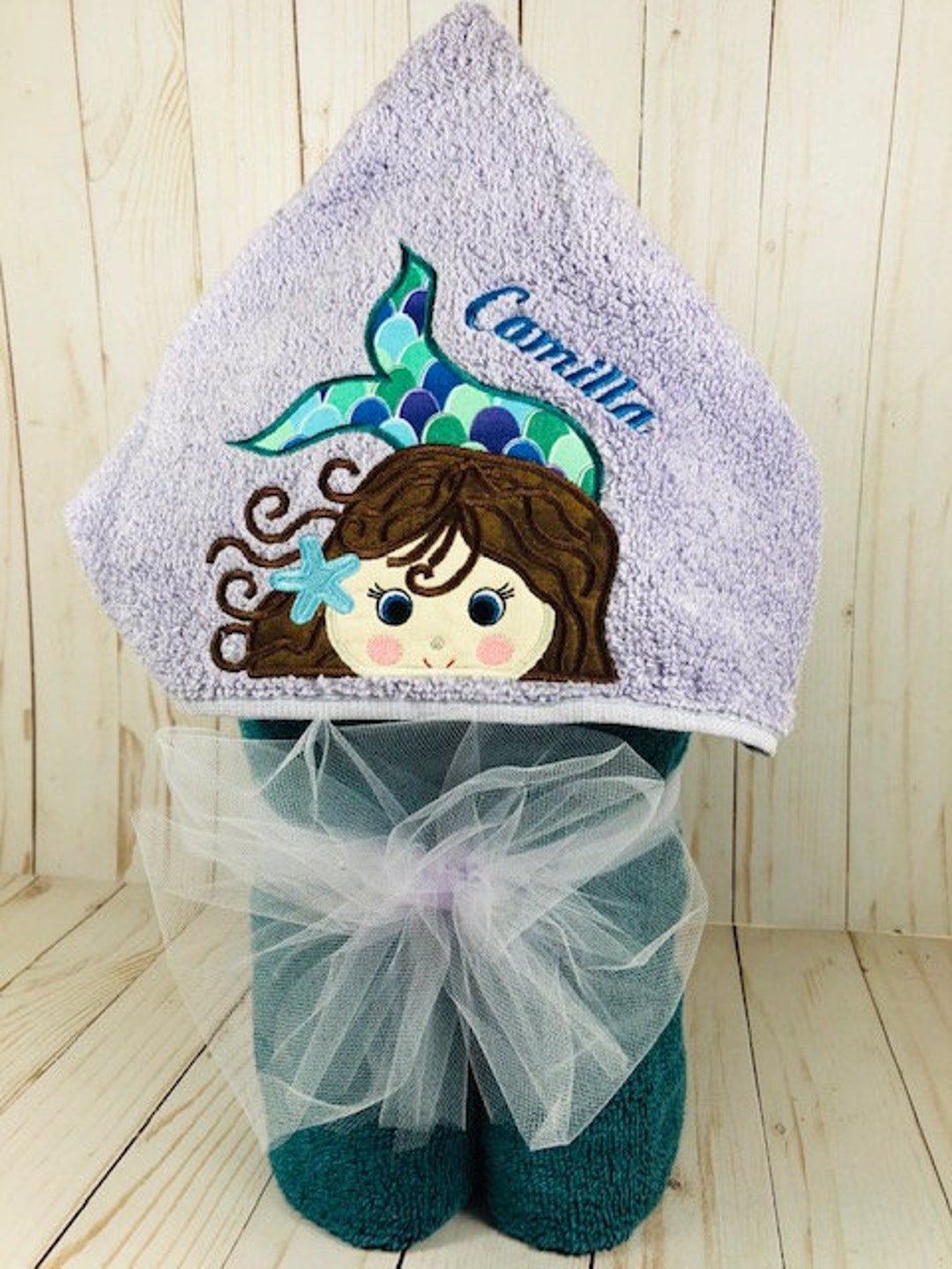 Mermaid Hooded Towel/girl's Towel/beach Towel/bath Etsy
