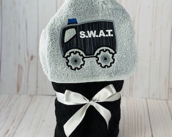 SWAT Van  Personalized Child's Hooded Towel/Bath Towel/Pool Towel/Beach Towel