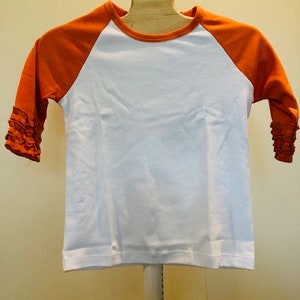 Girl's Fall Pumpkin Kisses and Harvest Wishes Raglan Shirt/Pumpkin Shirt/Ruffle Sleeve Raglan Shirt image 4