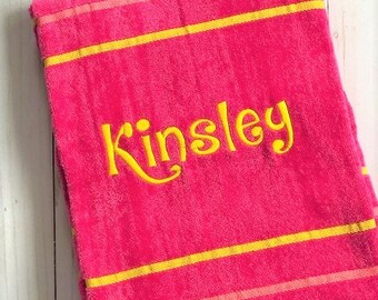 Personalized Beach Towel - Monogrammed Towel - Embroidered Towel with name - Pool Towel - Beach Towel - Kids Towel